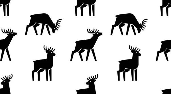 Seamless Pattern Deer Logo Isolated White Background — Stock Vector