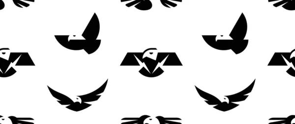 Patrón Sin Costuras Con Logotipo Águila Aislado Sobre Fondo Blanco — Archivo Imágenes Vectoriales