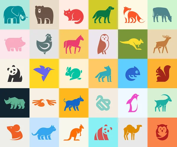 Colección Logos Animales Logotipo Animal — Vector de stock