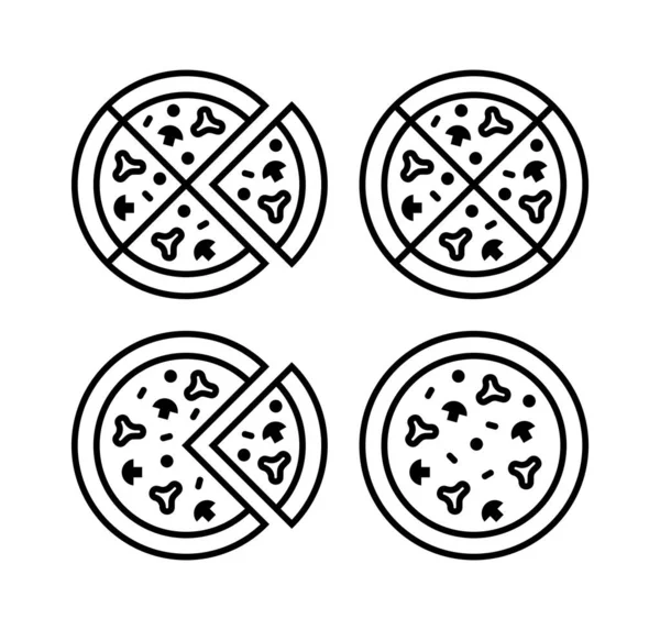 Conjunto Logotipo Pizza Diseño Iconos Elementos Plantilla — Vector de stock