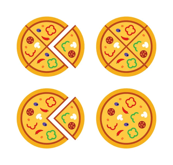 Set Logo Della Pizza Icona Design Elementi Del Modello — Vettoriale Stock