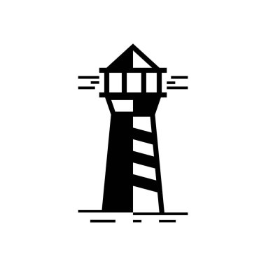 Deniz feneri logosu. Simge tasarımı. Şablon ögeleri