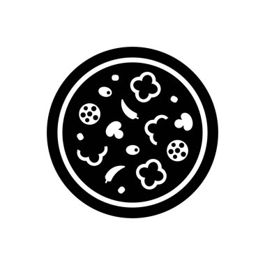 Pizza logosu. Simge tasarımı. Şablon ögeleri