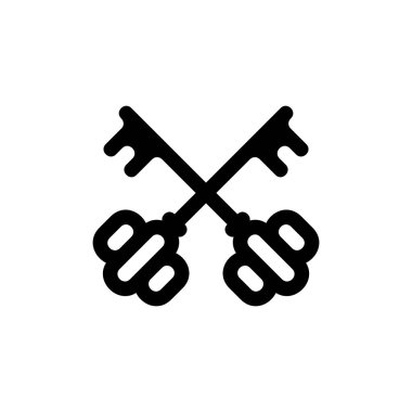 Anahtarlar logosu. Simge tasarımı. Şablon ögeleri