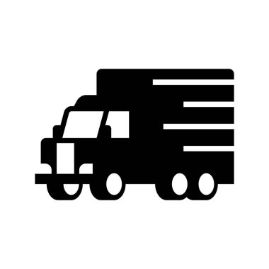 Teslimat kamyonu logosu. Simge tasarımı. Şablon ögeleri