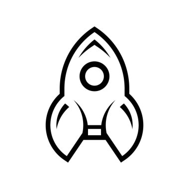 Roket logosu. Simge tasarımı. Şablon ögeleri