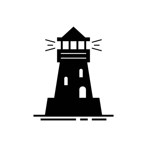 Deniz Feneri Logosu Simge Tasarımı Şablon Ögeleri — Stok Vektör