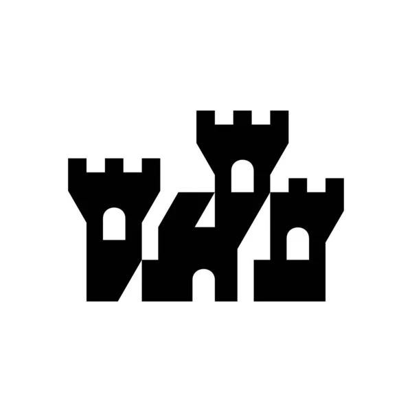 Logo Del Castillo Diseño Iconos Elementos Plantilla — Vector de stock