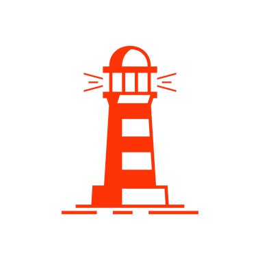 Deniz feneri logosu. Simge tasarımı. Şablon ögeleri