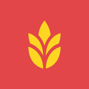 Buğday logosu. Simge tasarımı. Şablon ögeleri