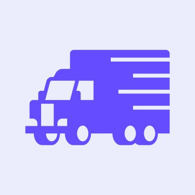 Teslimat kamyonu logosu. Simge tasarımı. Şablon ögeleri