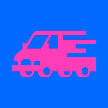 Teslimat kamyonu logosu. Simge tasarımı. Şablon ögeleri