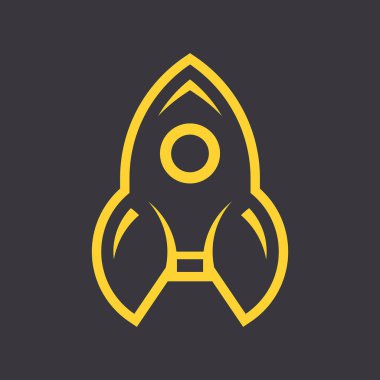 Roket logosu. Simge tasarımı. Şablon ögeleri