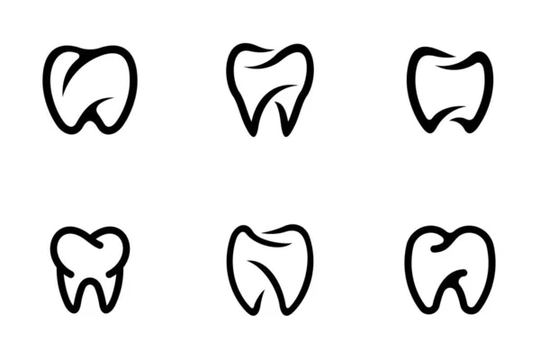 Set Mit Dental Logo Vorhanden Symboldesign Vorlagenelemente — Stockvektor