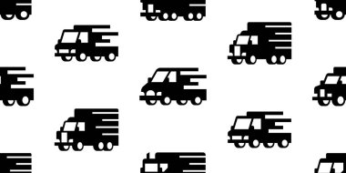 Teslimat kamyonunda kusursuz desen var. Simge tasarımı. Şablon ögeleri