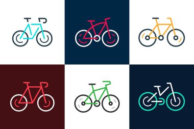 Bisiklet logosu seti. Simge tasarımı. Şablon ögeleri