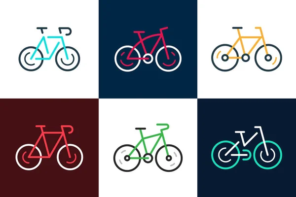 Set Mit Bike Logo Symboldesign Vorlagenelemente — Stockvektor