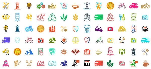 Logos Collectie Abstracte Logo Ingesteld Ikoon Ontwerp Template Elementen — Stockvector