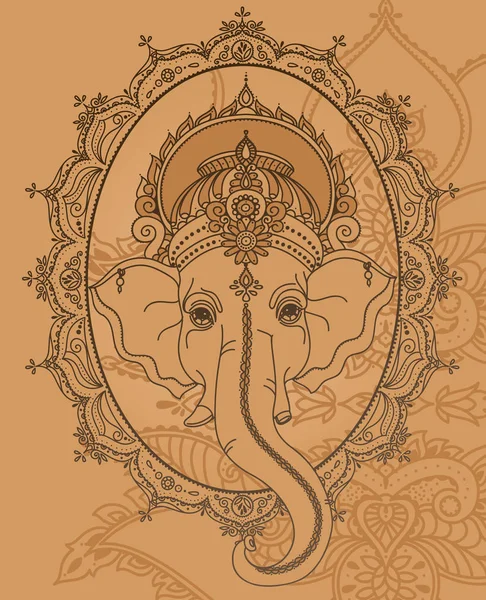 Lord Ganesha Prachtige Indiase Stijl Frame Kan Worden Gebruikt Als — Stockvector