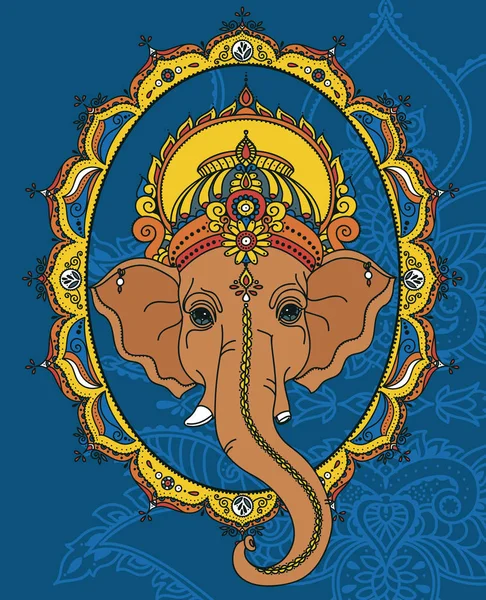 Lord Ganesha Güzel Hint Tarzı Çerçeve Kutlama Ganesh Chaturthi Için — Stok Vektör