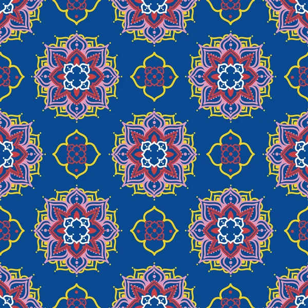 Motif Sans Couture Avec Ornement Madala Style Orient Médiéval Illustration — Image vectorielle