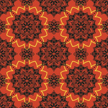 madala süsleme, oryantal tarzda, ile Seamless modeli stilize vektör çizim çiçek