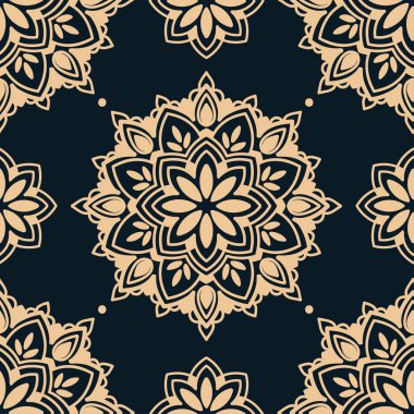 madala süsleme, oryantal tarzda, ile Seamless modeli stilize vektör çizim çiçek