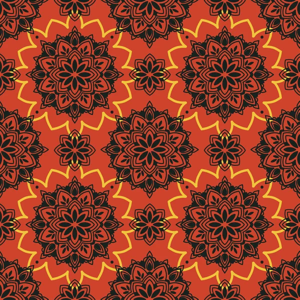 Vzor Bezešvé Korporátního Ornament Orientální Styl Stylizované Květy Vektorové Ilustrace — Stockový vektor