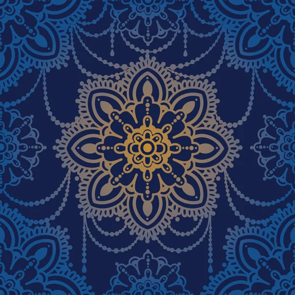 Madala インド風とシームレスなパターン様式ジュエリー ベクトル図 — ストックベクタ