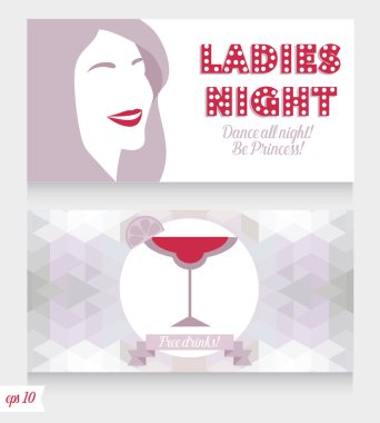 şablonları için bayanlar gece parti, vegas tarzı, büyük başlık olarak beyaz partisi için vektör çizim kullanılabilir