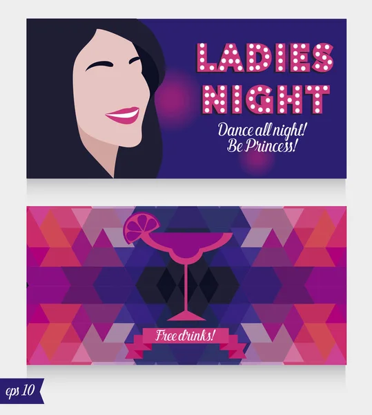 Vorlagen Für Ladies Night Party Vegas Stil Kann Als Banner — Stockvektor