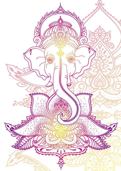 코끼리와 빛나는 Ganesh Chaturthi 일러스트 사용할 있습니다 — 스톡 벡터