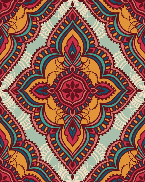 Oryantal tarzda seamless modeli, güzel rozet ve zincirler, vektör çizim