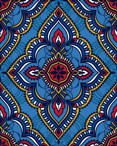 Style Oriental Motif Sans Couture Belles Rosettes Chaînes Illustration Vectorielle — Image vectorielle