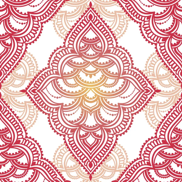 Style Oriental Motif Sans Couture Belles Rosettes Chaînes Illustration Vectorielle — Image vectorielle