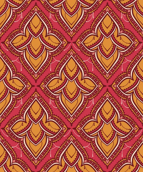 Fond Sans Couture Avec Rosettes Chaînes Style Oriental Illustration Vectorielle — Image vectorielle