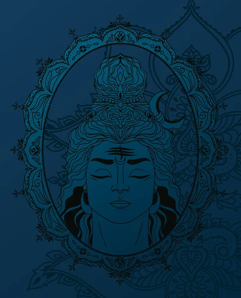 Shiva Indischen Stil Kann Als Grußkarte Für Maha Shivratria Verwendet — Stockvektor