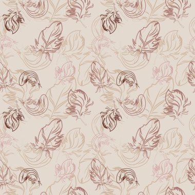 hafif ve yumuşak tüyler, tozlu paleti, vektör çizim ile Seamless Modeli