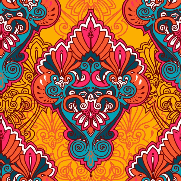 Colorful Seamless Ornament Gypsy Boho Style Vector Illustration — Stock Vector