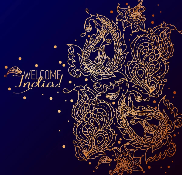 Karte Für Willkommensindien Kann Als Grußkarte Zum Diwali Fest Verwendet — Stockvektor