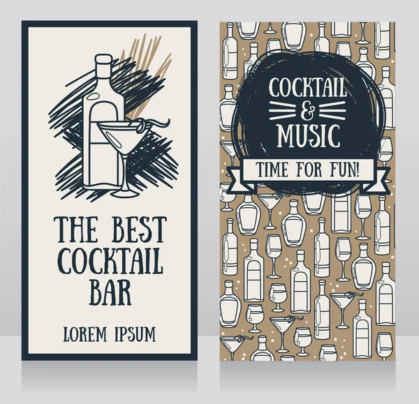 Banners Voor Cocktail Bar Kan Worden Gebruikt Als Sjabloon Voor — Stockvector