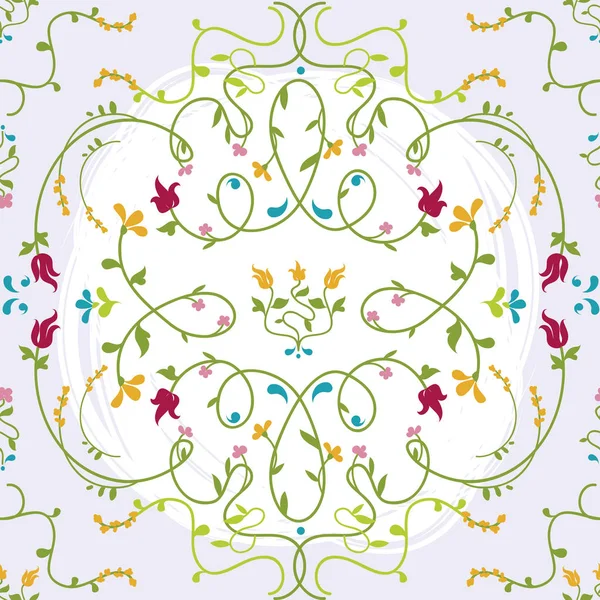 Romantical Seamless Pattern Floral Plexus Vector Illustration — Stock Vector