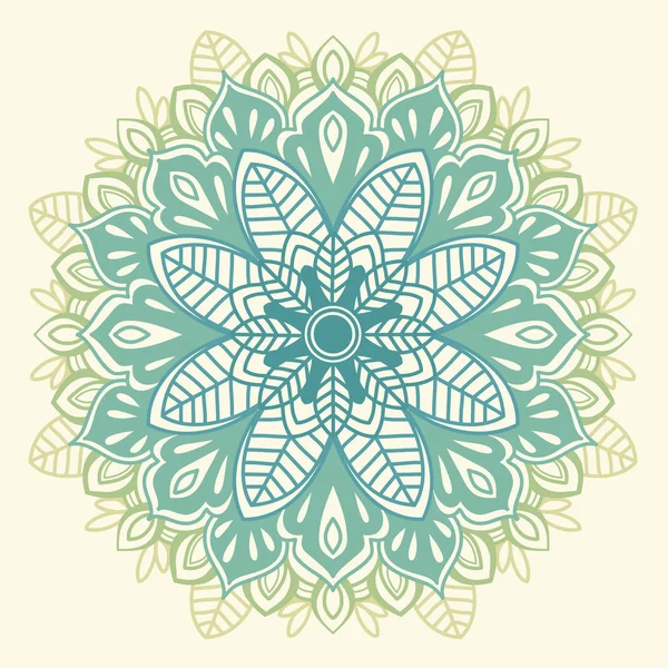 Güzel yuvarlak desen, hint tarzı çiçek elemanları ile mandala, vektör illüstrasyon
