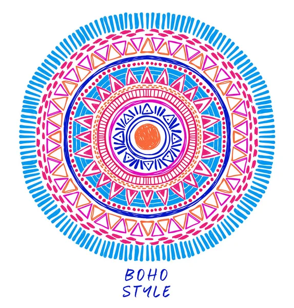 Mandala Caniche Avec Signe Solaire Son Centre Peut Être Utilisé — Image vectorielle