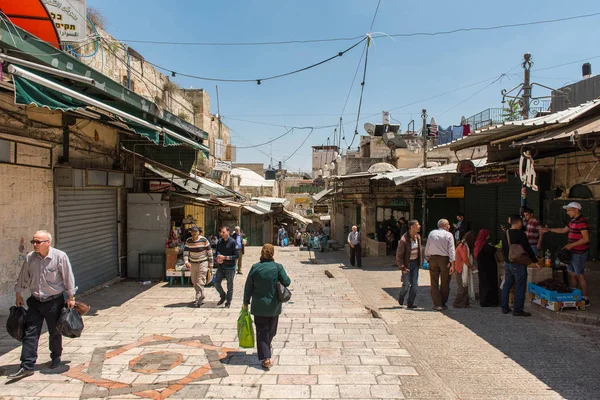 Jerusalem Israel Mayo 2018 Los Palestinos Jerusalén Compran Tradicional Bazar —  Fotos de Stock