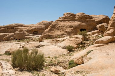 Eski, terk edilmiş kaya şehir Petra'dan, Unesco miras, Jordan görünümünü