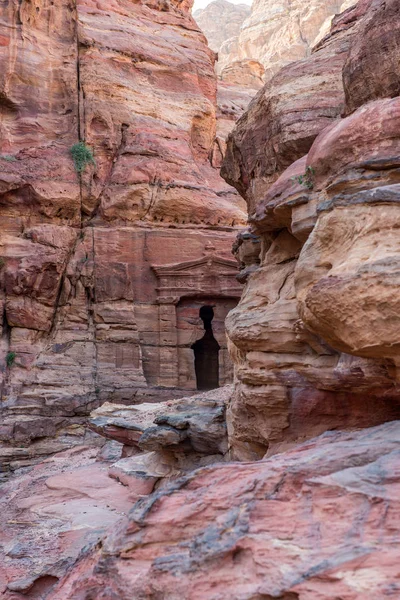 Över Gamla Övergivna Rock Staden Petra Unesco Heritage Jordan — Stockfoto