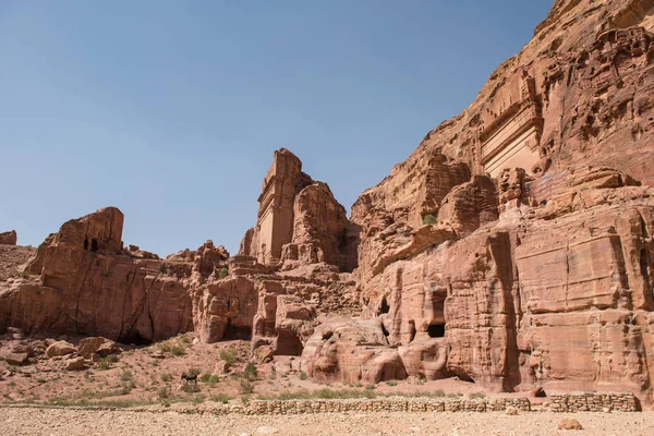 Över Gamla Övergivna Rock Staden Petra Unesco Heritage Jordan — Stockfoto