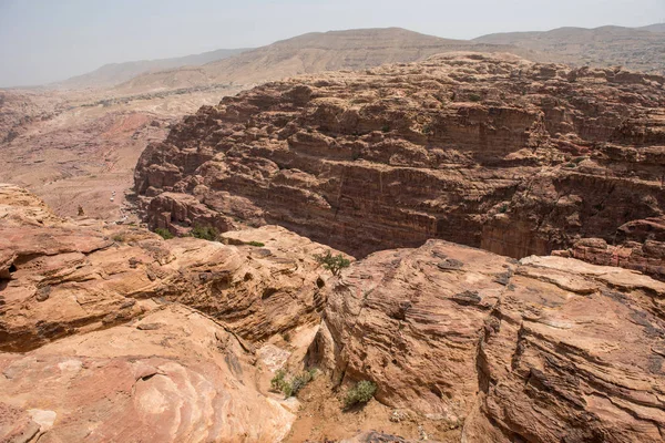View Ancient Abandoned Rock City Petra Unesco Heritage Jordan — Stock Photo, Image