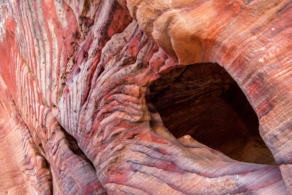 Inuti Kunglig Grav Petra Jordanien Underjordiska Antika Hällristning Grottan Användes — Stockfoto